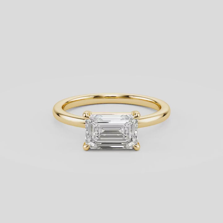 Midnight Sky East West Solitaire Engagement Ring - R1014