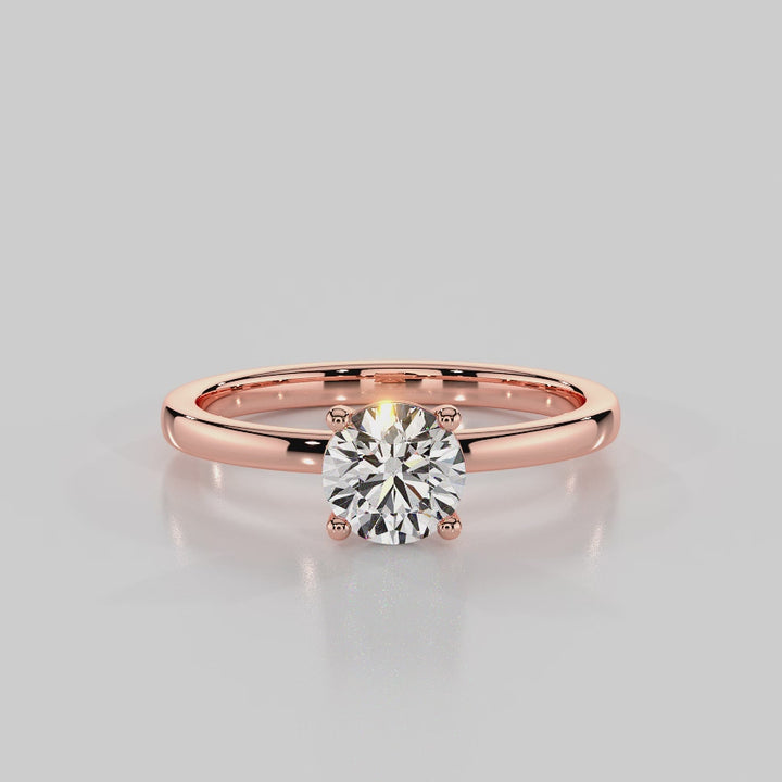 "Classic Infusion” Solitaire Engagement Ring With Round Cut Diamond — R1002