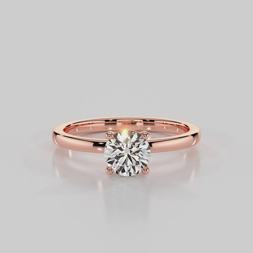"Classic Infusion” Solitaire Engagement Ring With Round Cut Diamond — R1002