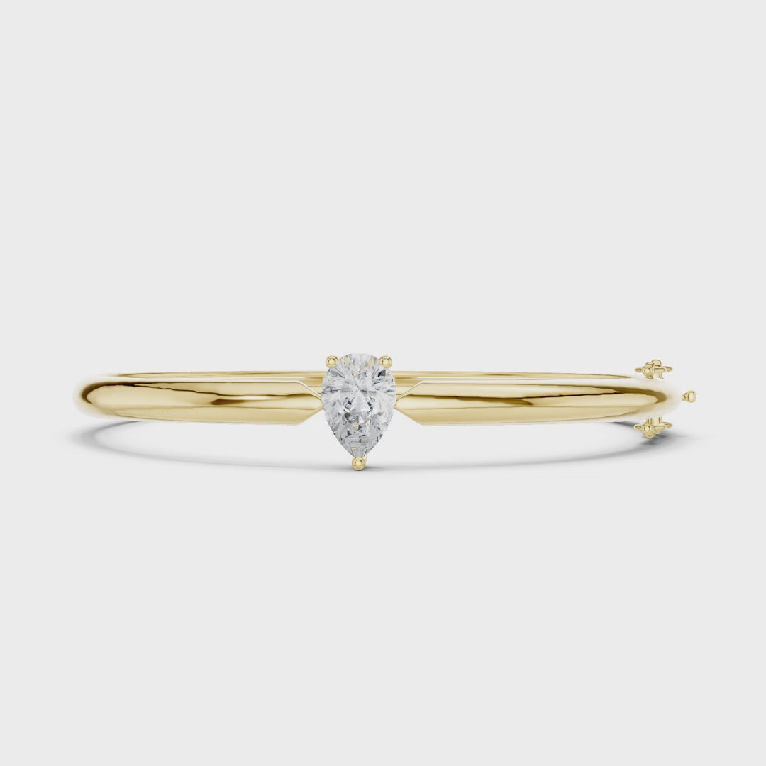 Solitaire Pear Diamond Bangle - BC132