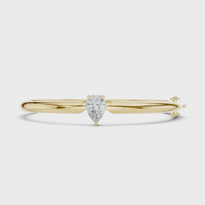Solitaire Pear Diamond Bangle - BC132