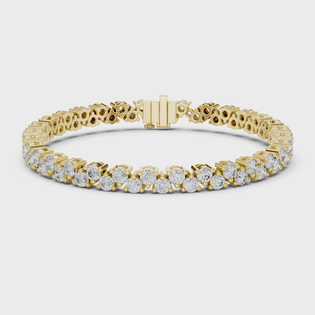 Two Row 6.2 ctw Round Diamond Tennis Bracelet- BC120