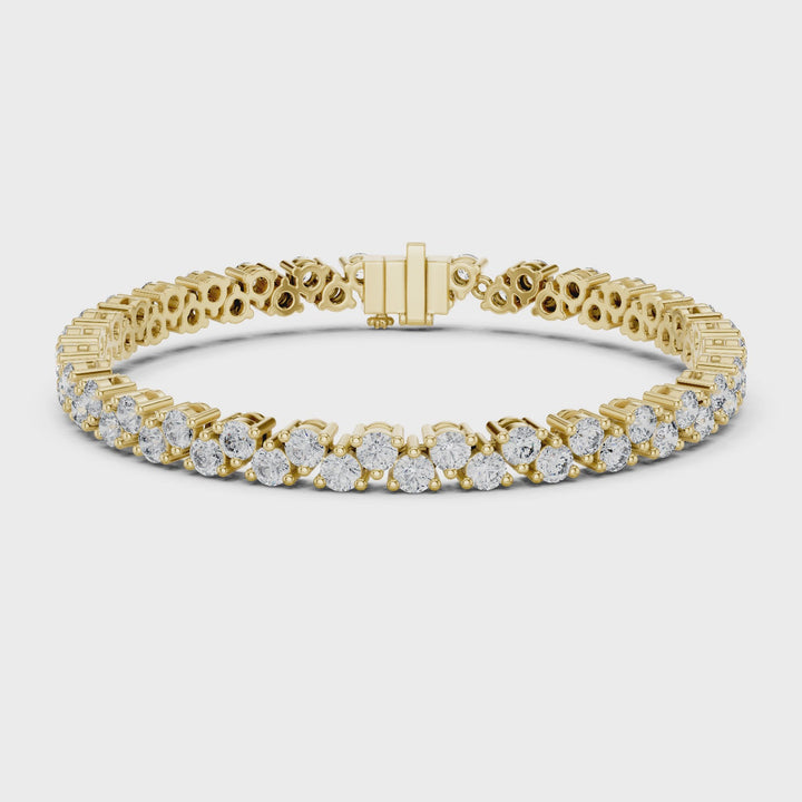 Two Row 6.2 ctw Round Diamond Tennis Bracelet- BC120