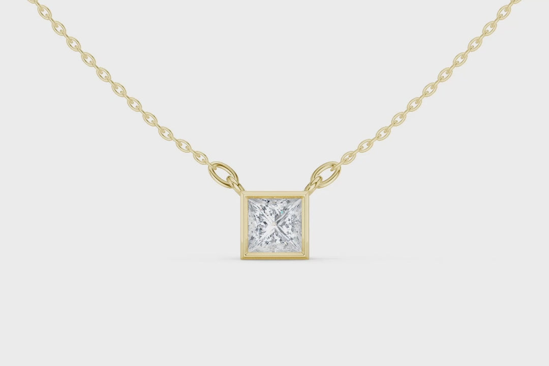 Princess Bezel 1.5 ctw Diamond Necklace - P1130
