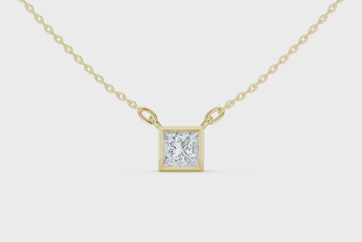 Princess Bezel 1.5 ctw Diamond Necklace - P1130