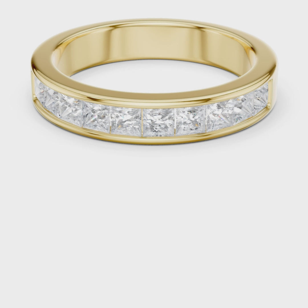 Channel Set Princess Cut 1 ctw Diamond Men's Band - B1138