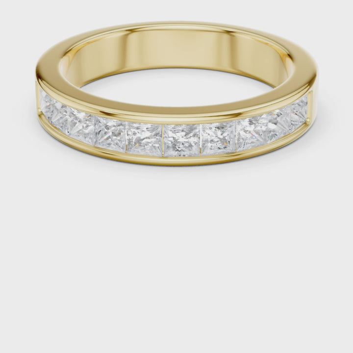 Channel Set Princess Cut 1 ctw Diamond Men's Band - B1138