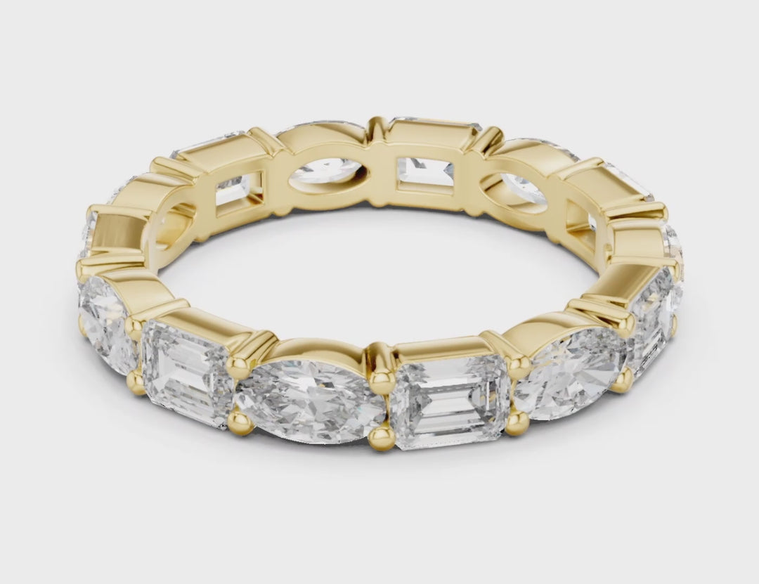 Emerald & Oval 3.15 ctw Diamond Eternity Band - B1126