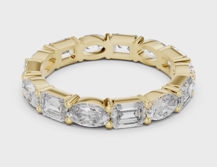 Emerald & Oval 3.15 ctw Diamond Eternity Band - B1126