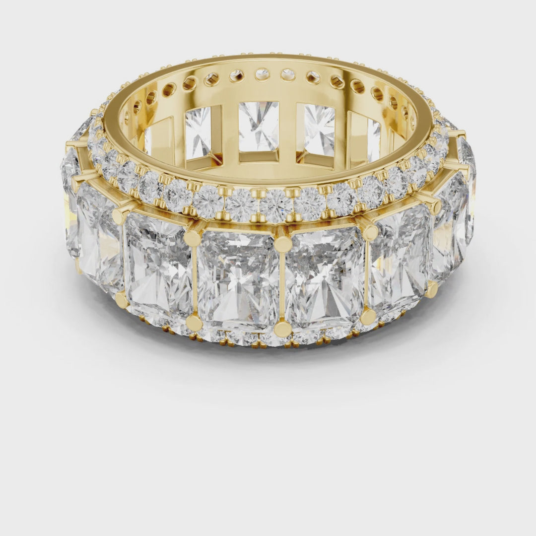 Wide Radiant & Round 12.51 ctw Lab Diamond Eternity Band - B1152