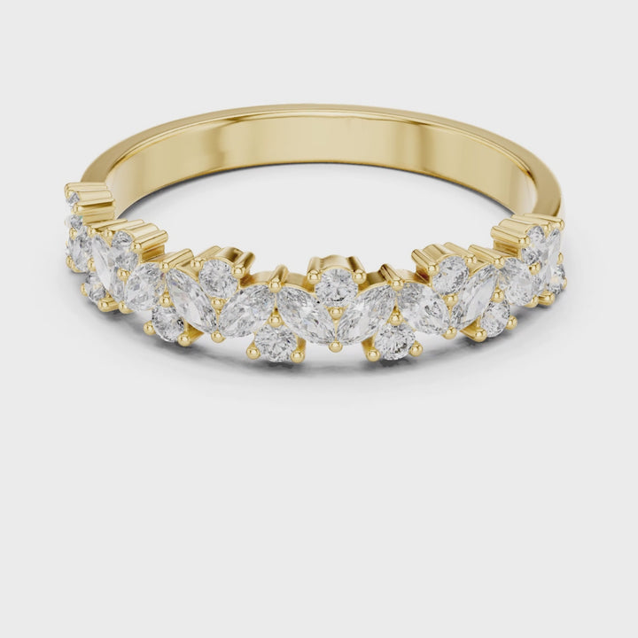 Marquise & Round 0.48 ctw Diamond Shared Prong Band - B1163