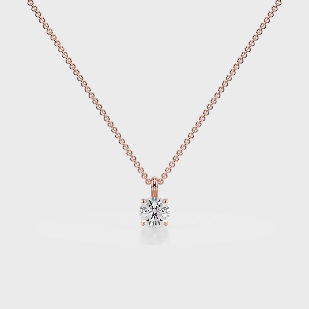 Eternal Shine Single Ball Diamond Pendant 18K Rose Gold