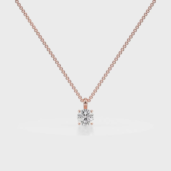 Eternal Shine Single Ball Diamond Pendant 18K Rose Gold