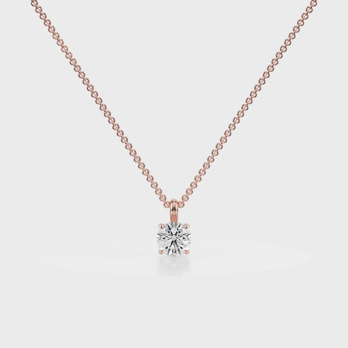 Eternal Shine Single Ball Diamond Pendant 18K Rose Gold