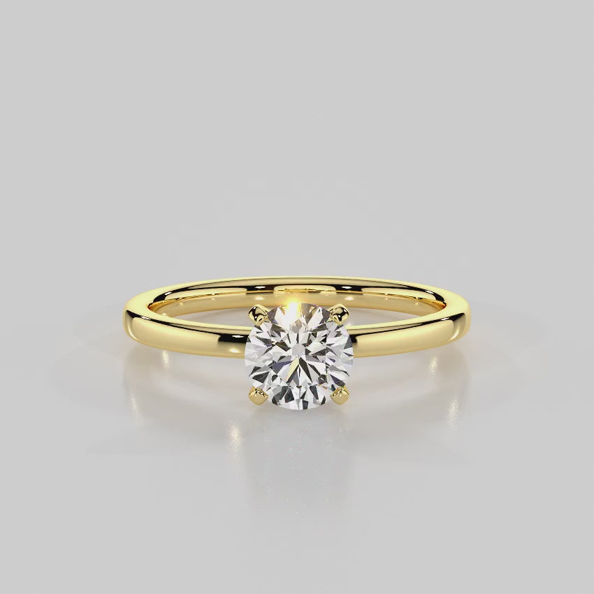 “Classic Dream” Solitaire Engagement Ring With Round Cut — R1003