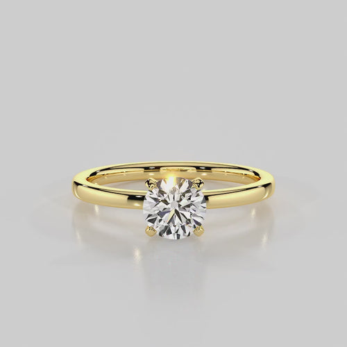 “Classic Dream” Solitaire Engagement Ring With Round Cut — R1003