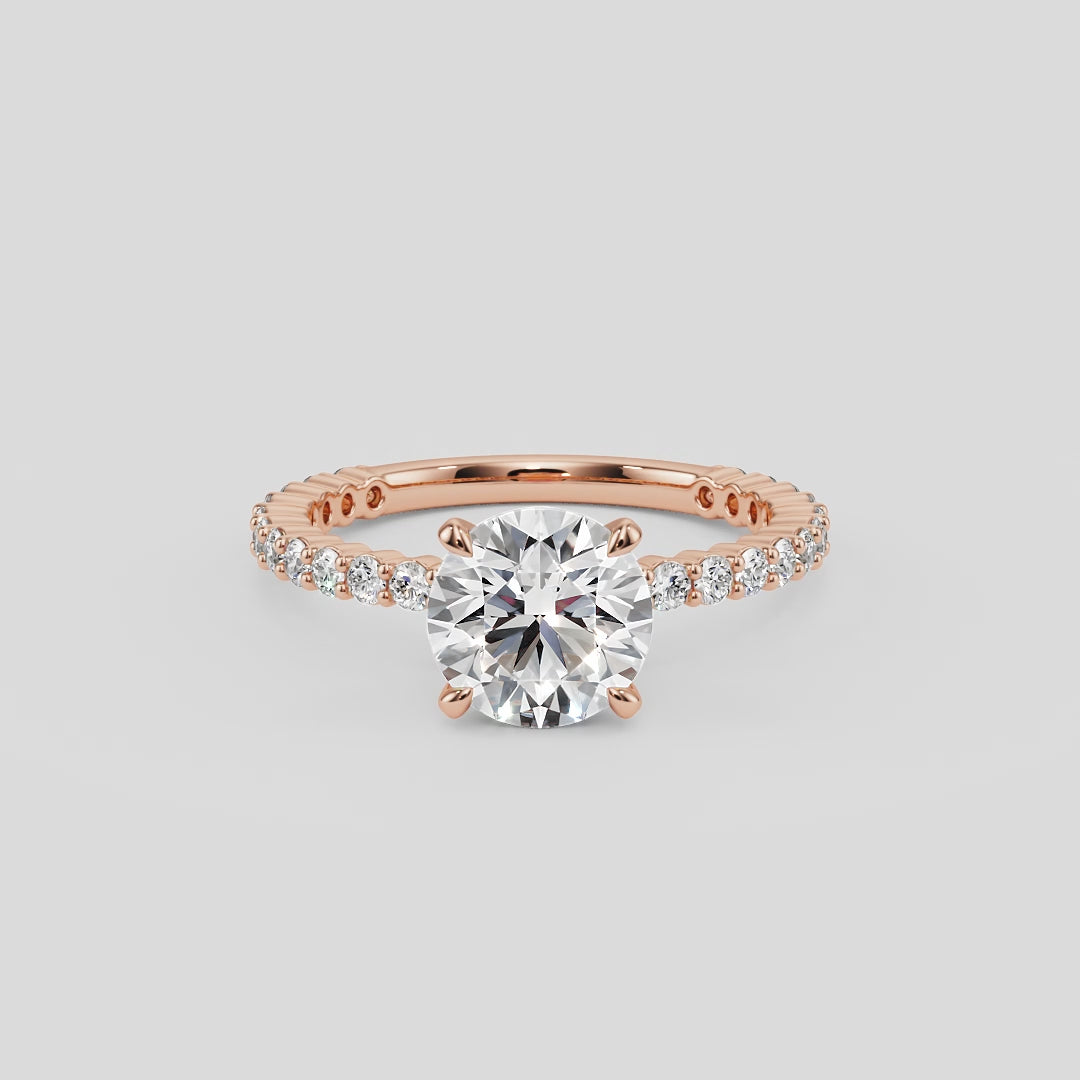 Classic Radiance Pavé Round Diamond Engagement Ring - R1201