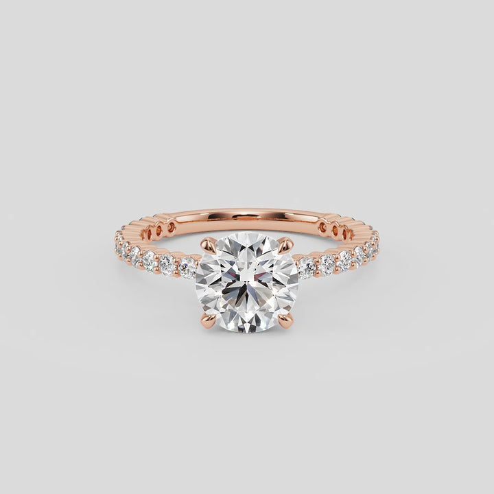 Classic Radiance Pavé Round Diamond Engagement Ring - R1201