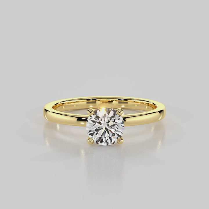 "Classic Infusion” Solitaire Engagement Ring With Round Cut Diamond — R1002