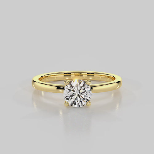 "Classic Infusion” Solitaire Engagement Ring With Round Cut Diamond — R1002