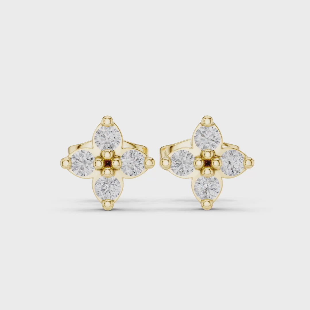 Clover Cluster 0.24 ctw Diamond Stud Earrings - E1155