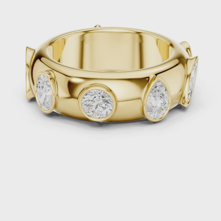 Mixed Shape Bezel Set 2.33 ctw Diamond Band - B1170