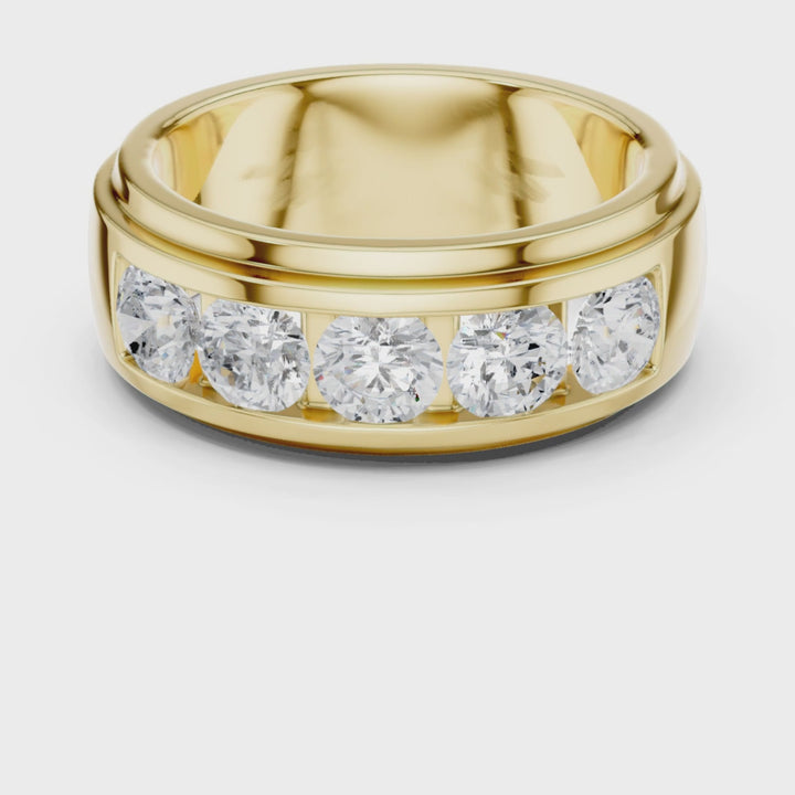 Five Stone 1.7 ctw Lab Diamond Men's Band - B1133