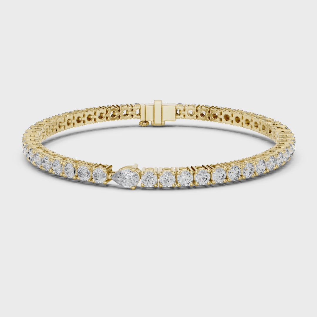Pear Accent 5.75 ctw Diamond Tennis Bracelet - BC119