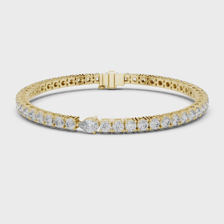 Pear Accent 5.75 ctw Diamond Tennis Bracelet - BC119