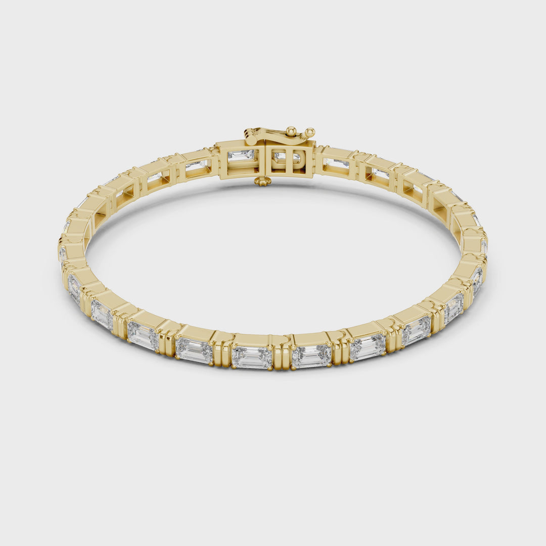Linear Emerald 8.9 ctw Lab Diamond Tennis Bracelet - BC127