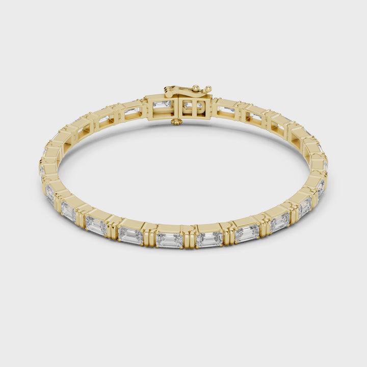 Linear Emerald 8.9 ctw Lab Diamond Tennis Bracelet - BC127