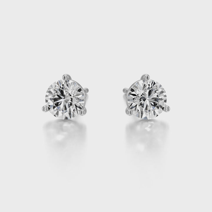 Classic 3 Prong Solitaire Stud Earrings - E1106