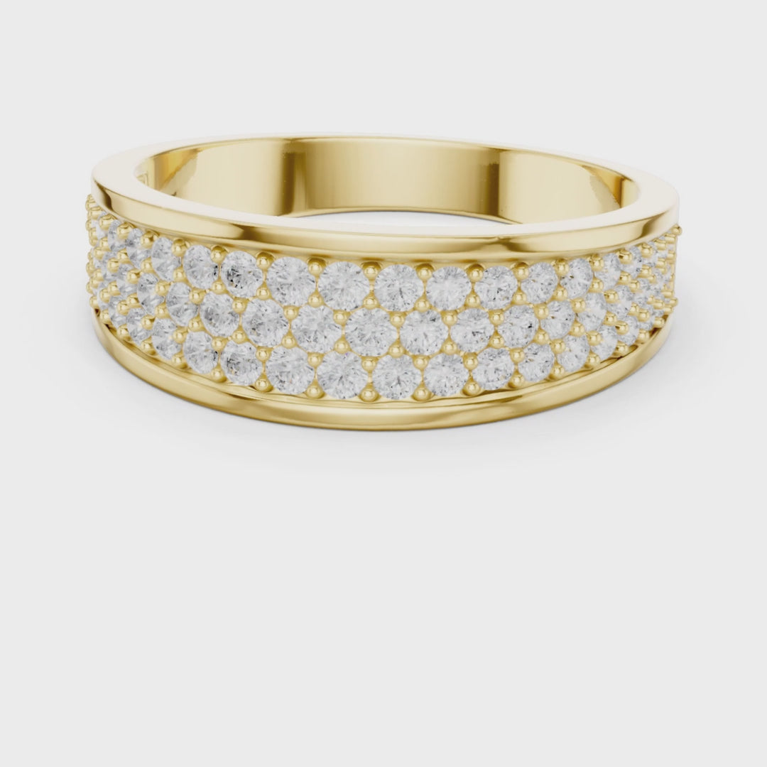 Triple Row 0.92 ctw Diamond Band - B1167