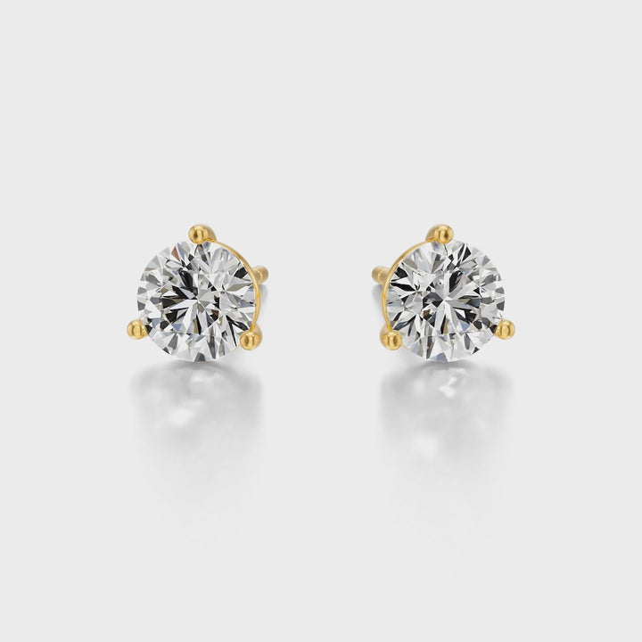 Classic 3 Prong Solitaire Stud Earrings - E1106