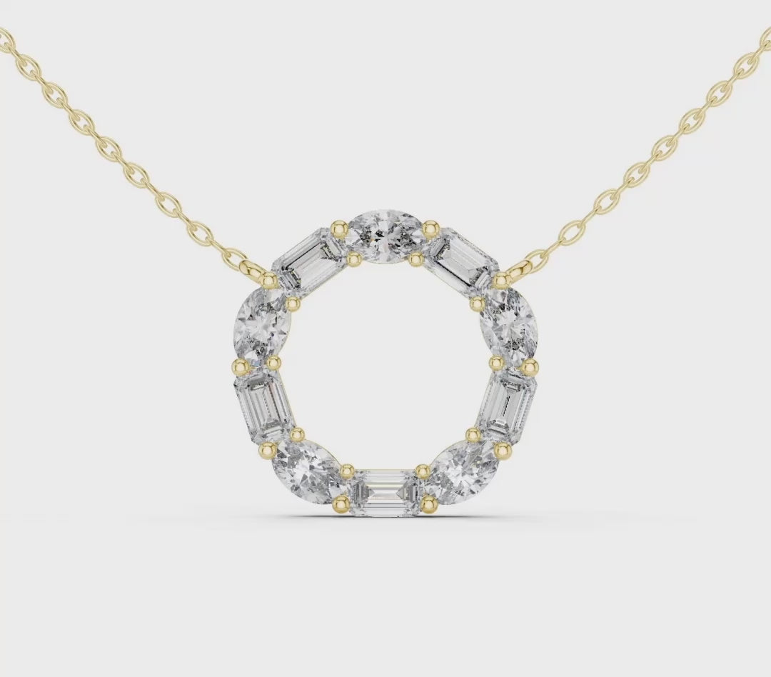 Eternity Circle 3 ctw Diamond Necklace - P1118