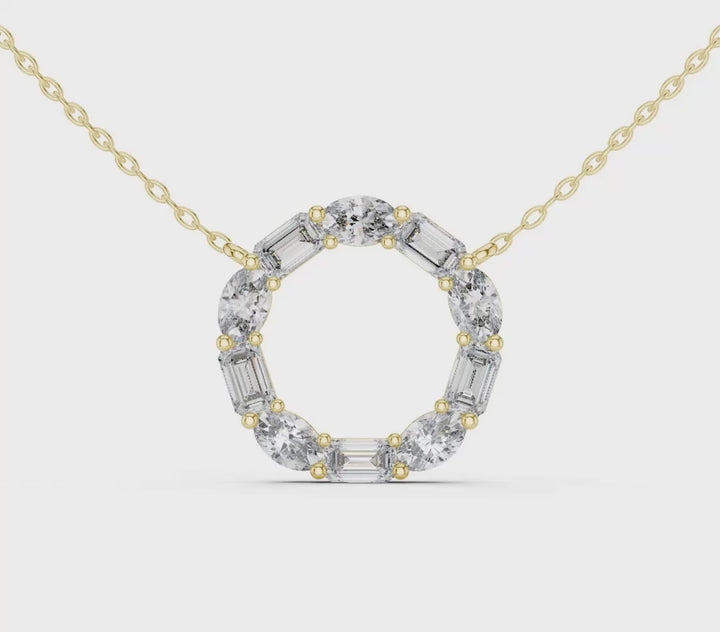 Eternity Circle 3 ctw Diamond Necklace - P1118