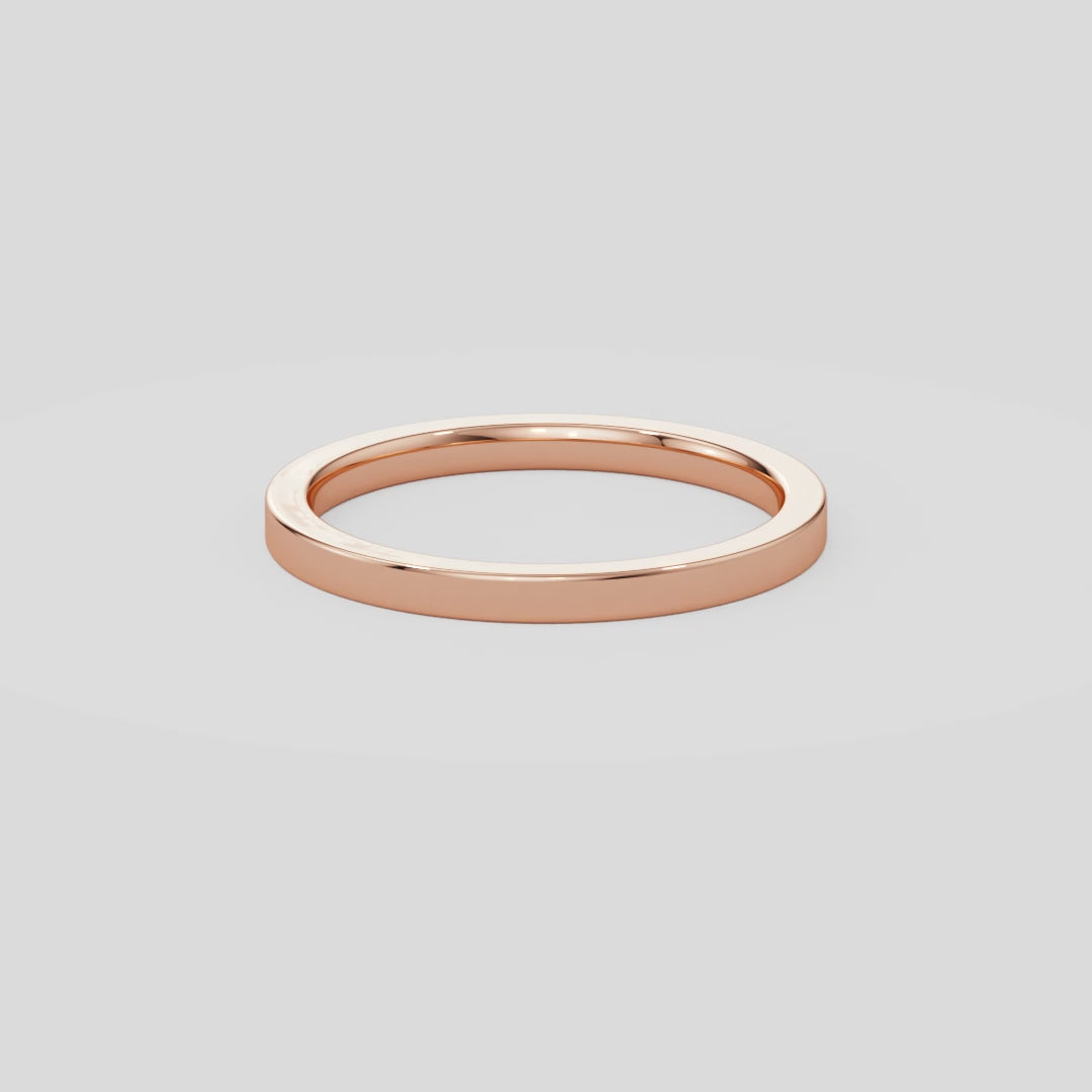 True Love Flat Wedding Band - B1009