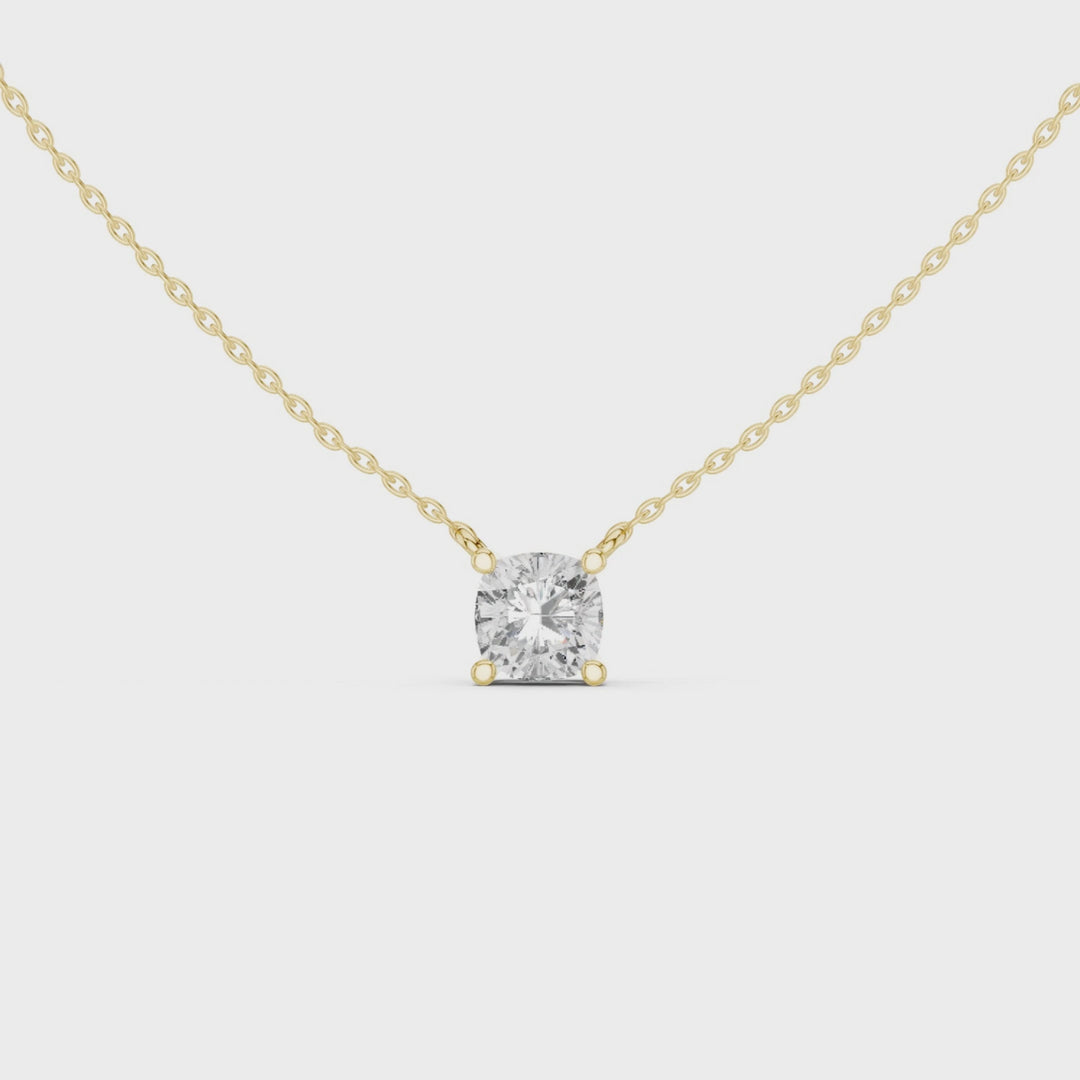 Cushion Cut Diamond Solitaire Pendant - P1134CU