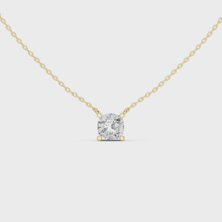 Cushion Cut Diamond Solitaire Pendant - P1134CU