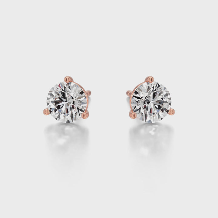 Classic 3 Prong Solitaire Stud Earrings - E1106