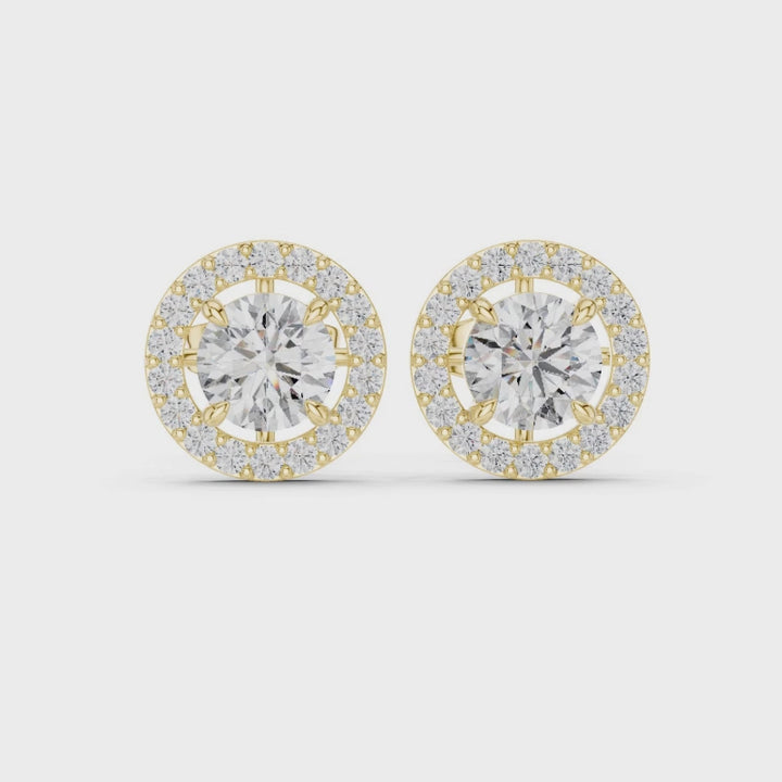 Classic Halo Diamond Stud Earrings - E1119