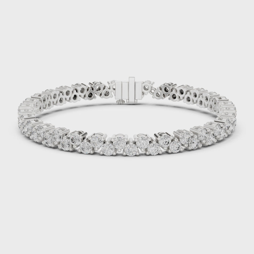 Two Row 6.2 ctw Round Diamond Tennis Bracelet- BC120