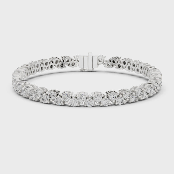 Two Row 6.2 ctw Round Diamond Tennis Bracelet- BC120