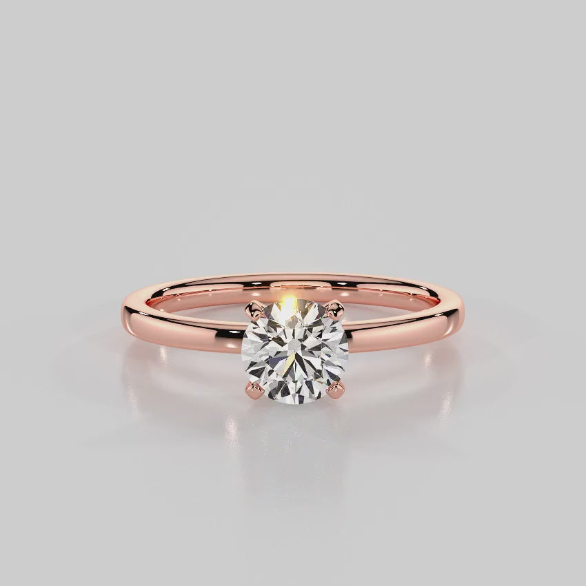 “Classic Dream” Solitaire Engagement Ring With Round Cut — R1003
