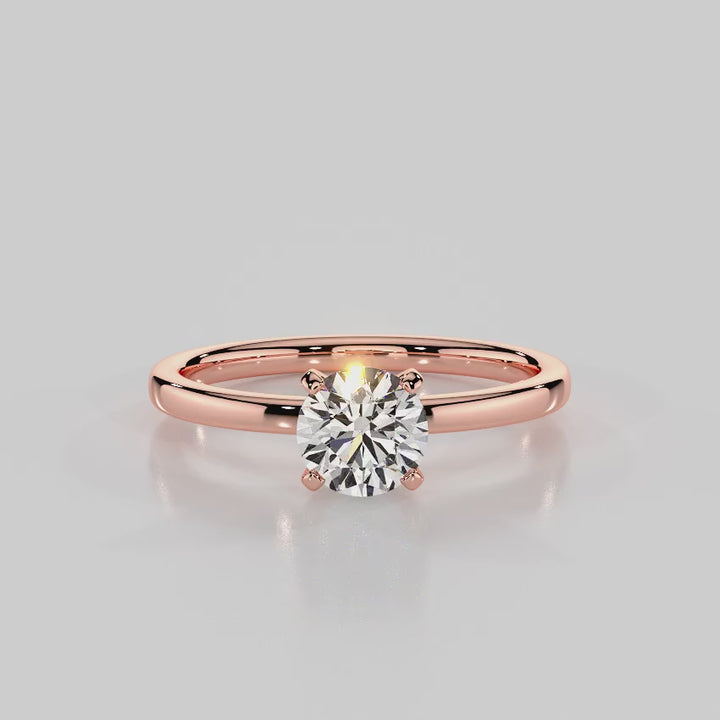 “Classic Dream” Solitaire Engagement Ring With Round Cut — R1003