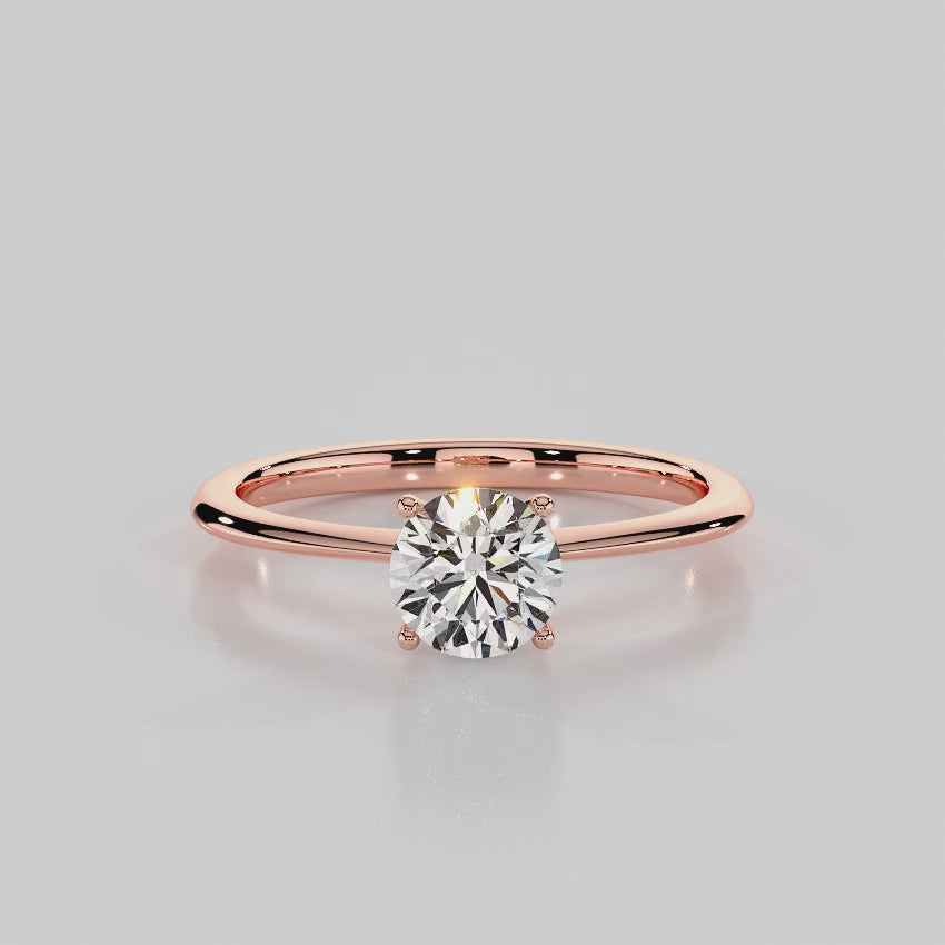 Classic Charm Solitaire Knife Edge Engagement Ring - R1006