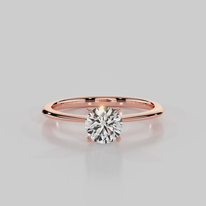 Classic Charm Solitaire Knife Edge Engagement Ring - R1006