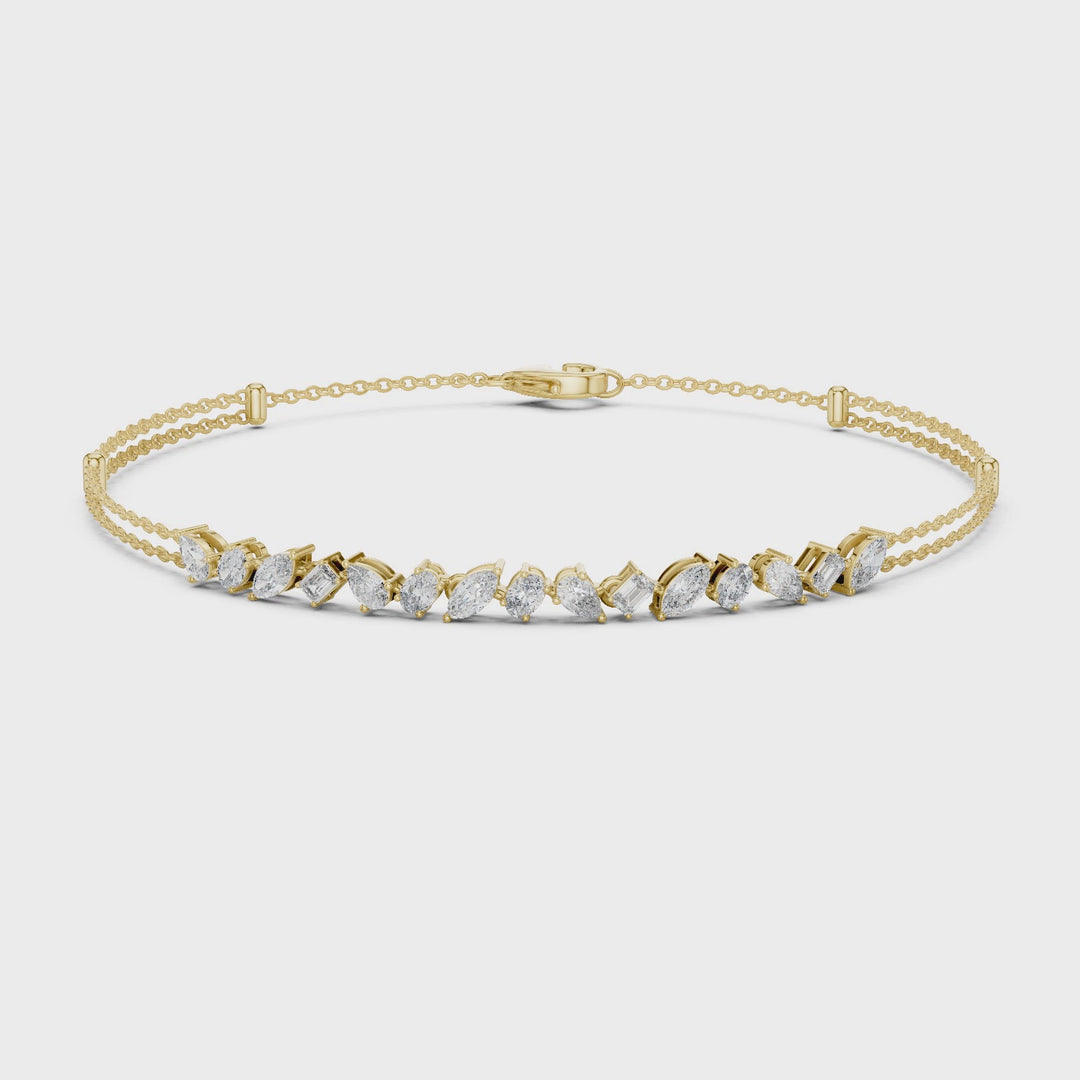 Mixed Shape 1.5 ctw Lab Diamond Chain Bracelet - BC131
