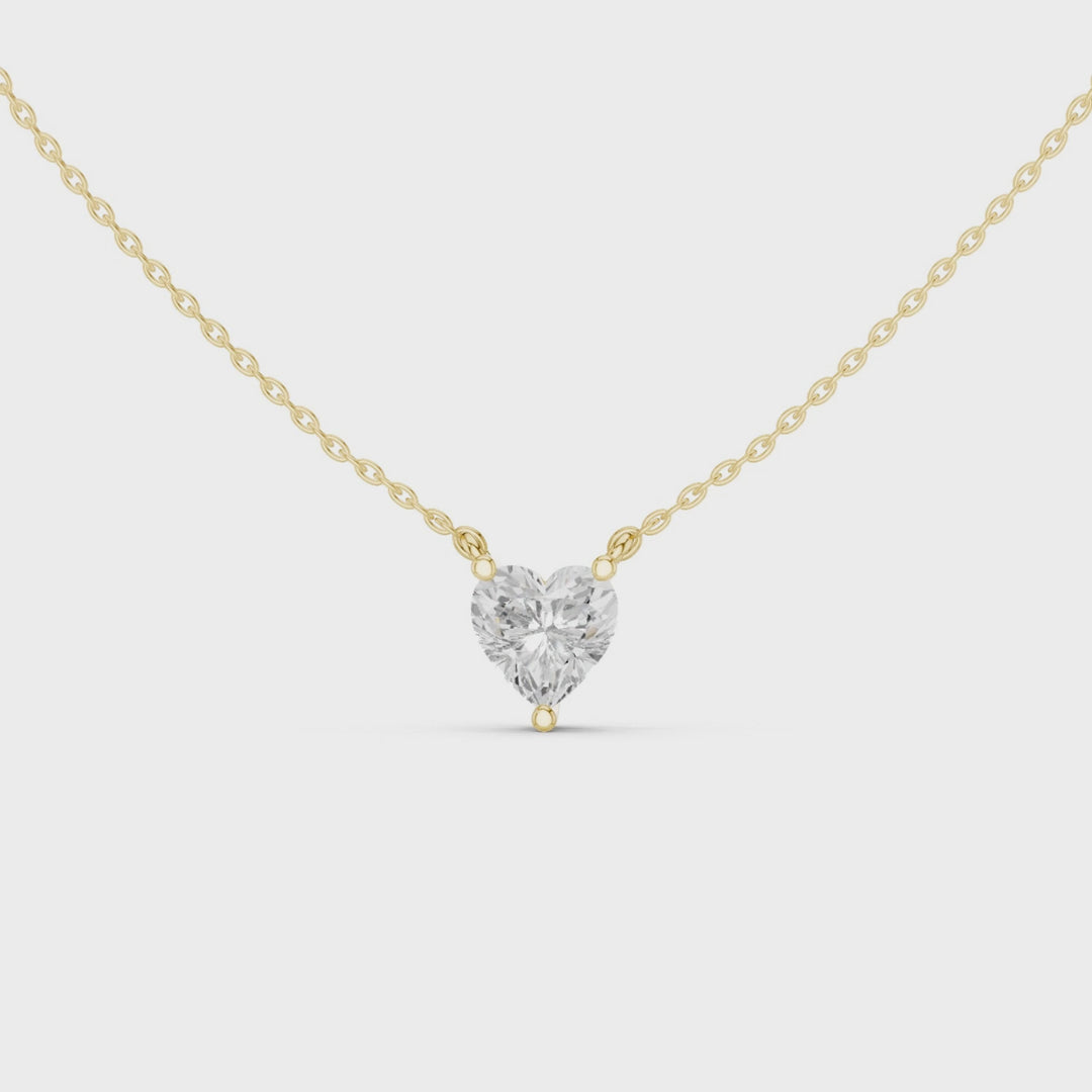Heart Cut Diamond Solitaire Pendant - P1134HT