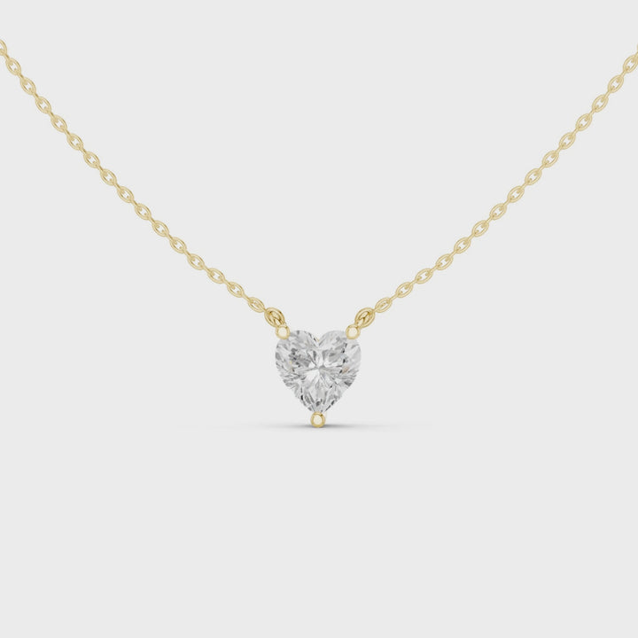 Heart Cut Diamond Solitaire Pendant - P1134HT